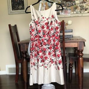 LOFT - Floral Print A-Line Dress - Size 2
